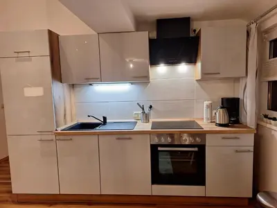 Küche/Küchenzeile in der Unterkunft Ferienwohnung am Kurpark in Zorge im Harz