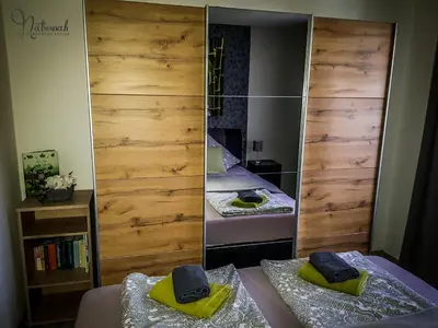 Ein Bett oder Betten in einem Zimmer der Unterkunft Ferienwohnung Naturnah