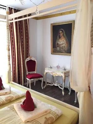 Ein Bett oder Betten in einem Zimmer der Unterkunft Königreich Romkerhall