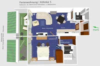 Grundriss der Unterkunft 5-Sterne Luxusferienwohnung Köhnke 5 - [#122260]