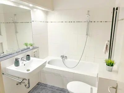 Ein Badezimmer in der Unterkunft Waldoase I inkl Sauna-und Schwimmbadnutzung