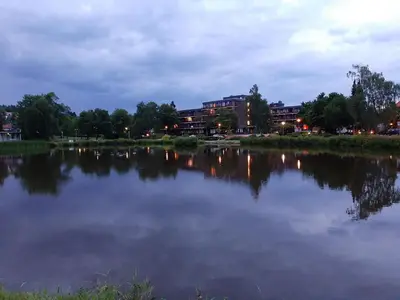 Blick auf einen Fluss in der Nähe der Ferienwohnung