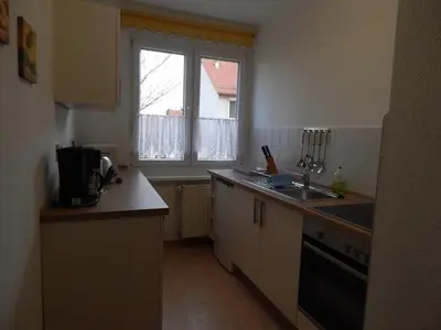 Küche/Küchenzeile in der Unterkunft Gaestewohnung Heinrich-Heine-Straße