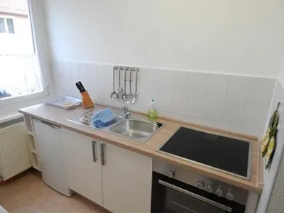 Küche/Küchenzeile in der Unterkunft Gaestewohnung Heinrich-Heine-Straße
