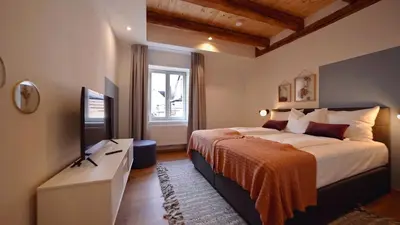 Ein Bett oder Betten in einem Zimmer der Unterkunft Hotel Johannishof