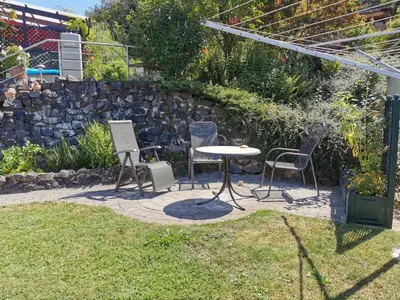 Ein Garten an der Unterkunft Südharzblick