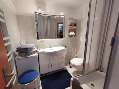 Ein Badezimmer in der Unterkunft Südharzblick