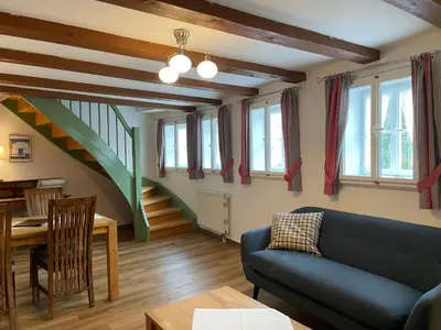 Ein Sitzbereich in der Unterkunft Apartment mit Balkon No4