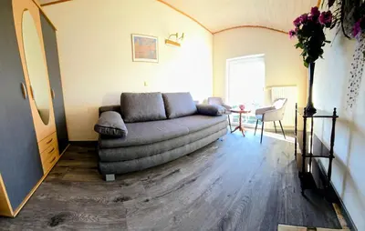 Ein Sitzbereich in der Unterkunft Apartment Am Horstberg