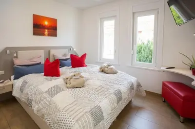 Ein Bett oder Betten in einem Zimmer der Unterkunft Ferienwohnung Harztraum