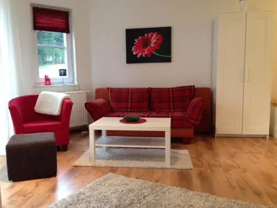 Ein Sitzbereich in der Unterkunft Apartments Gosch Braunlage