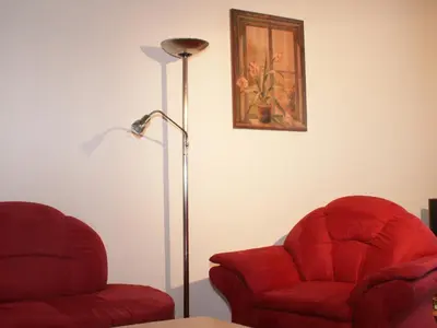 Ein Sitzbereich in der Unterkunft Ferienwohnung Köhler