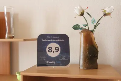 Ein Zertifikat, Auszeichnung, Logo oder anderes Dokument, das in der Unterkunft Ferienwohnung Köhler ausgestellt ist