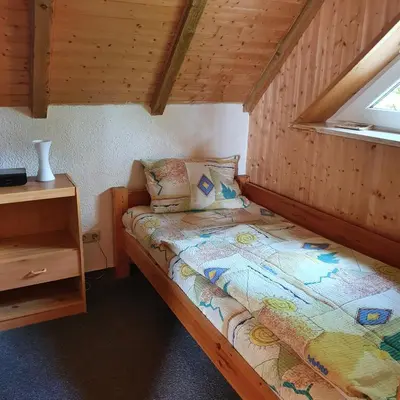 Ein Bett oder Betten in einem Zimmer der Unterkunft Schau ins Land
