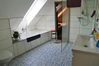 Ein Badezimmer in der Unterkunft Altes Logierhaus