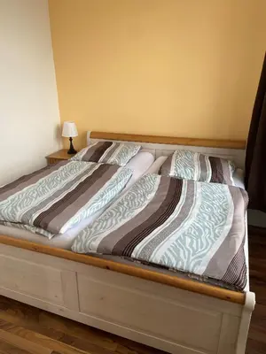 Ein Bett oder Betten in einem Zimmer der Unterkunft Ferienwohnungen mit Weitblick