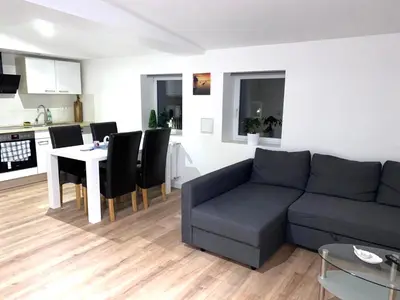 Küche/Küchenzeile in der Unterkunft Ferienwohnung Wasserkunst