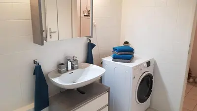 Ein Badezimmer in der Unterkunft Ferienwohnung Univers 2