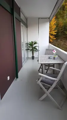 Ein Balkon oder eine Terrasse in der Unterkunft Ferienwohnung Univers 2