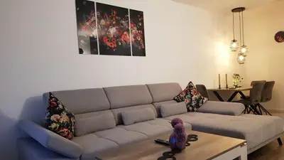 Ein Sitzbereich in der Unterkunft Ferienwohnung Univers 2