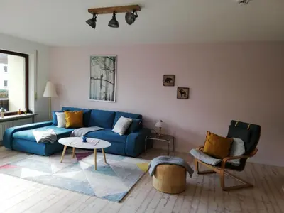 Ein Sitzbereich in der Unterkunft Appartment Harzallerliebst
