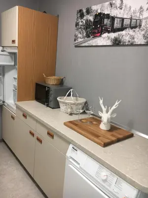 Küche/Küchenzeile in der Unterkunft Ferienwohnung Fuchsbau
