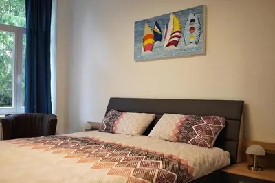 Ein Bett oder Betten in einem Zimmer der Unterkunft Ferienhaus Clorinda