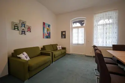 Ein Sitzbereich in der Unterkunft Ferienhaus Clorinda