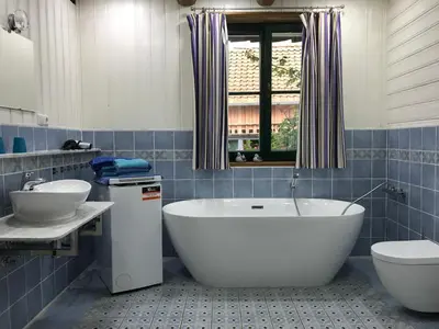Ein Badezimmer in der Unterkunft Schöne gemütliche Ferienwohnung mit Kamin I im Harz