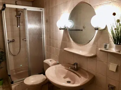 Ein Badezimmer in der Unterkunft FeWo HarzRomantik