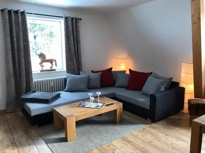 Ein Sitzbereich in der Unterkunft Villa Waidhof