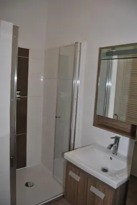 Ein Badezimmer in der Unterkunft Appartementanlage Vierjahreszeiten