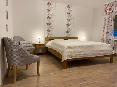 Ein Bett oder Betten in einem Zimmer der Unterkunft Ferienhaus Kleine Auszeit