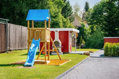 Ein Kinderspielbereich in der Unterkunft Bode-Apartments