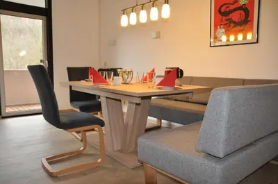 Ein Sitzbereich in der Unterkunft Ferienwohnung Fynns PeerLe