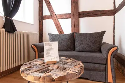 Ein Sitzbereich in der Unterkunft Ferienwohnung Venus