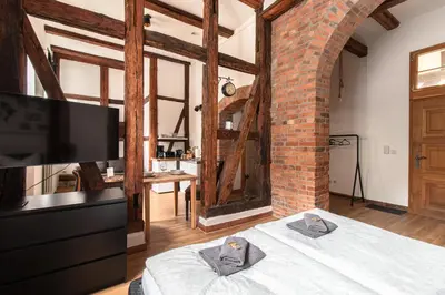 Ein Bett oder Betten in einem Zimmer der Unterkunft Ferienwohnung Venus