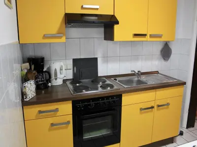 Küche/Küchenzeile in der Unterkunft Familienspaß & Waldwege in Ilsenburg