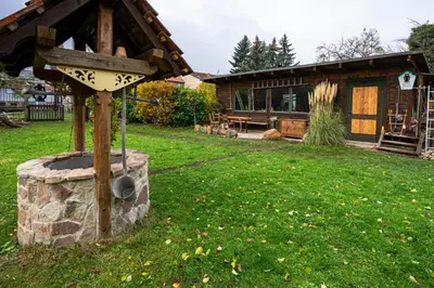 Ein Garten an der Unterkunft Eggert's Ferienhaus zum Apfelgarten