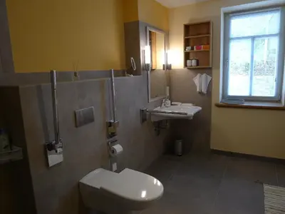 Ein Badezimmer in der Unterkunft Bergmannstrost 5 Sterne Ferienwohnung