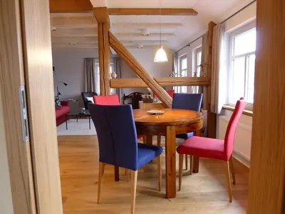 Ein Sitzbereich in der Unterkunft Morgenroethe 5 Sterne Ferienwohnung