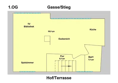 Grundriss der Unterkunft Stieg 1