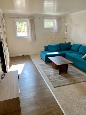 Ein Sitzbereich in der Unterkunft Ferienwohnung Harzblick 1