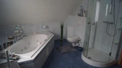 Ein Badezimmer in der Unterkunft Ferienhaus Familie Müller