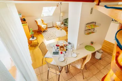 Ein Sitzbereich in der Unterkunft Große Wohnung - Boxspring - Rodelwiese - Balkon - 4 Personen