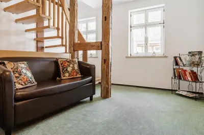 Ein Sitzbereich in der Unterkunft Hotel Domschatz