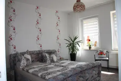 Ein Bett oder Betten in einem Zimmer der Unterkunft Ferienwohnung Michalla
