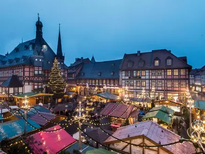 Ein allgemeiner Blick auf Wernigerode oder ein Stadtblick von des Hotels aus