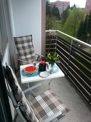 Ein Balkon oder eine Terrasse in der Unterkunft Ferienwohnung Sonnenblick