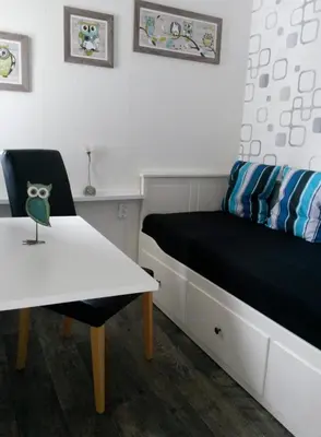 Ein Sitzbereich in der Unterkunft Ferienwohnung Sonnenblick